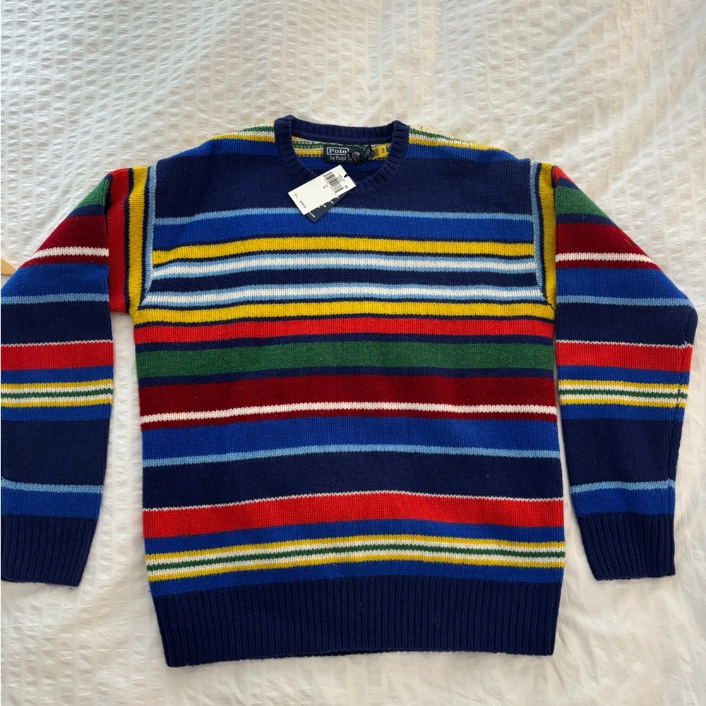 Polo Ralph Lauren Multicolor Striped Crewneck Knit Sweater